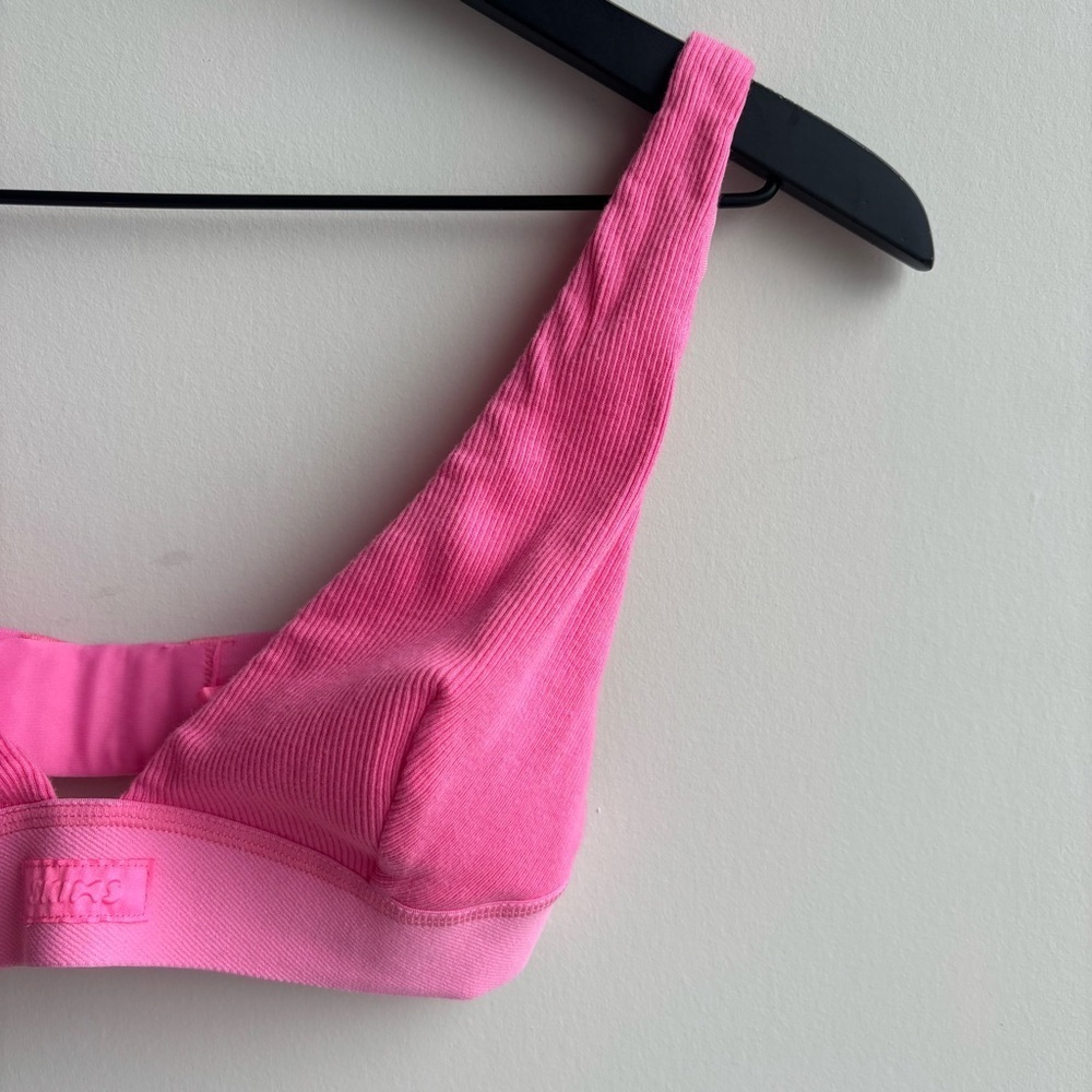 SKIMS PLUNGE RIBBED COTTON-BLEND JERSEY BRALETTE, SIZE M - Picture 4 of 8